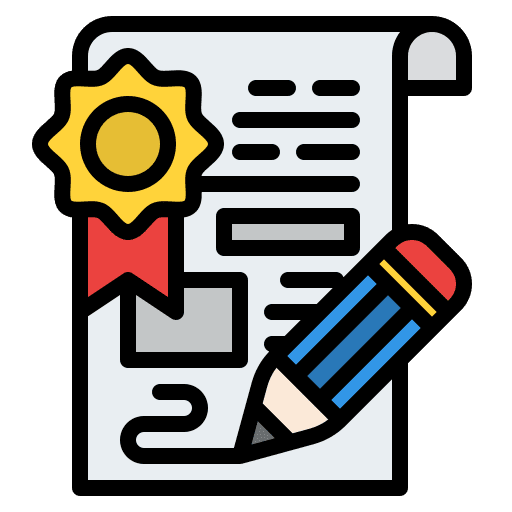 Award writing text advertising icon