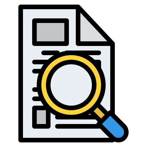 Research searching communications research icon