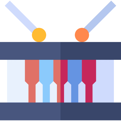 Drum drumsticks percussion instrument independence day icon