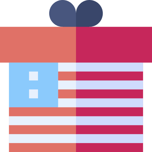 Gift box present flag usa icon Gift box present flag usa icon