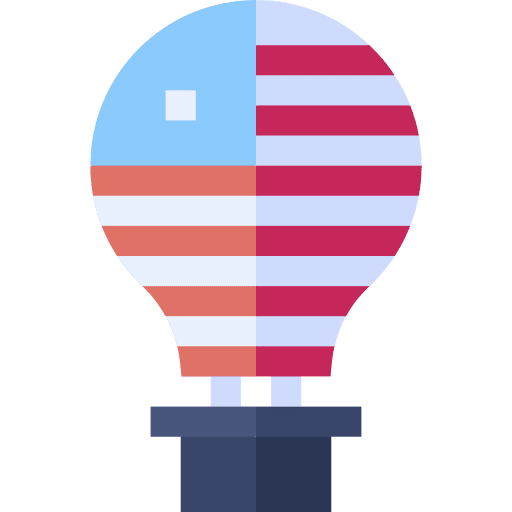Hot air balloon usa fly flag icon Hot air balloon usa fly flag icon