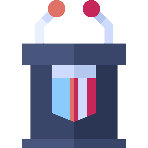 Rostrum communications podium conference icon Rostrum communications podium conference icon