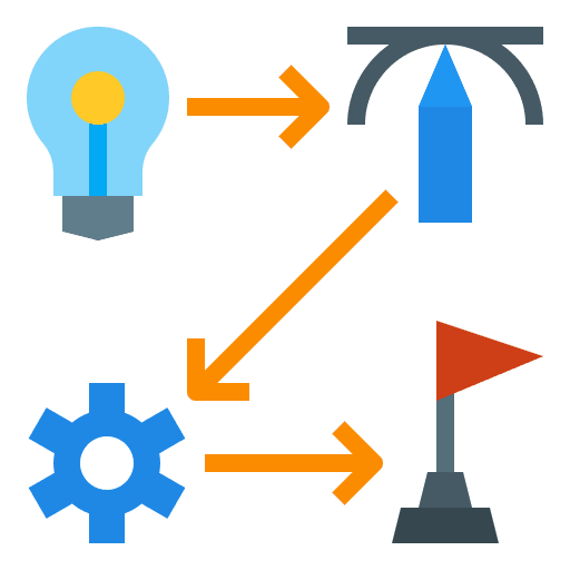 Workflow art and design management design icon