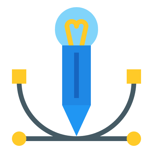 Vector idea bezier graphic icon Vector idea bezier graphic icon
