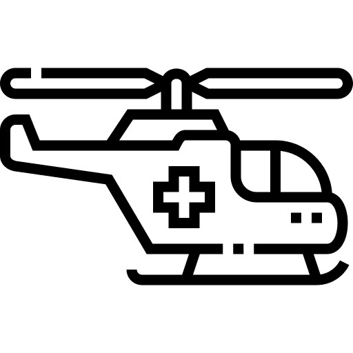 Helicopter ambulance rescue transportation icon