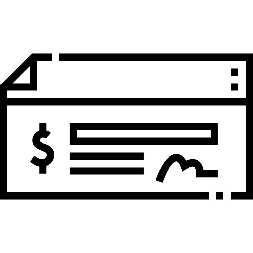 Bank check donation healthcare business and finance icon Bank check donation healthcare business and finance icon