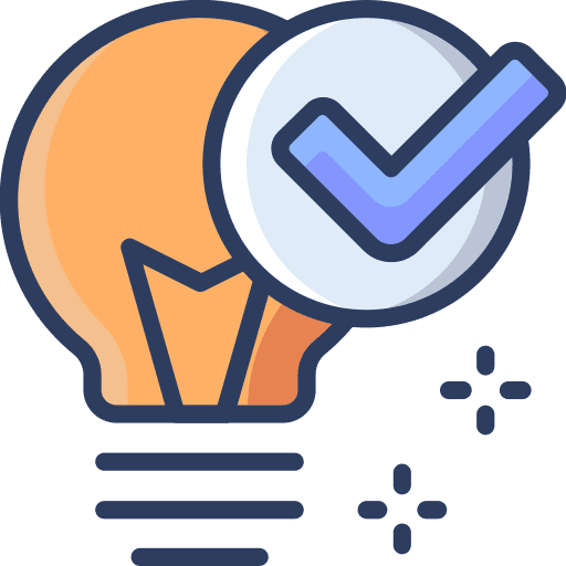 Lightbulb pie chart data analytics business and finance icon
