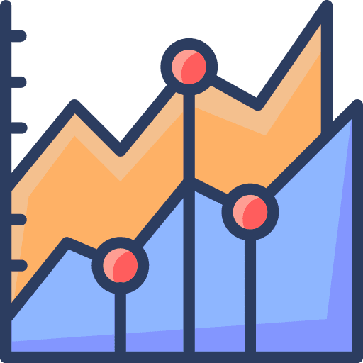 Line chart statistics pie chart business and finance icon