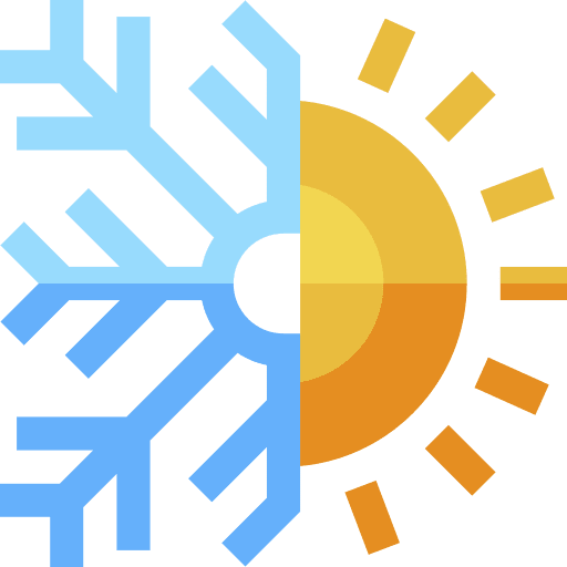 Air conditioner heat snowflake electronics icon