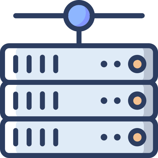 Server data business and finance pie chart icon Server data business and finance pie chart icon