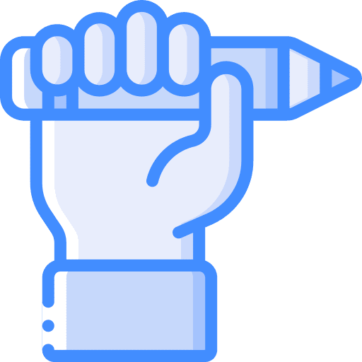 Hand design hand pencil icon