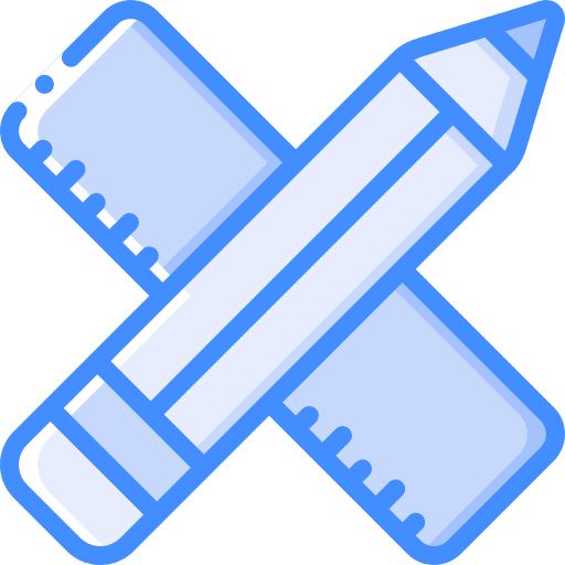 Pencil and ruler pencil and ruler pencil art and design icon