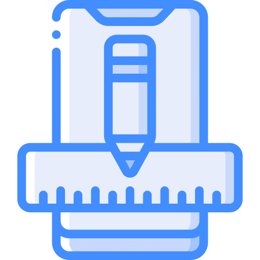 Mobile phone ruler mobile icon Mobile phone ruler mobile icon