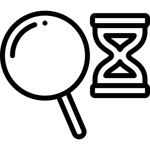 Search time and date loading loupe icon