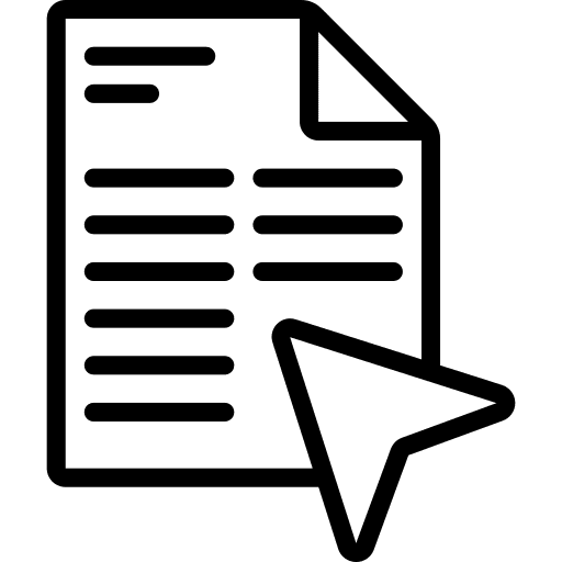 Document pointer cursor document icon