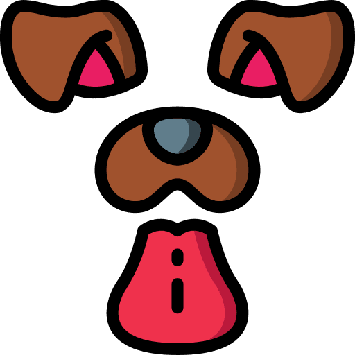 Dog silly selfie social media icon Dog silly selfie social media icon