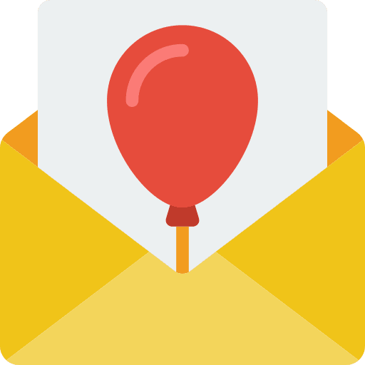 Invite birthday and party invitation greeting card icon