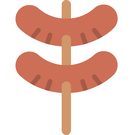 Sausages meat junk food food and restaurant icon Sausages meat junk food food and restaurant icon