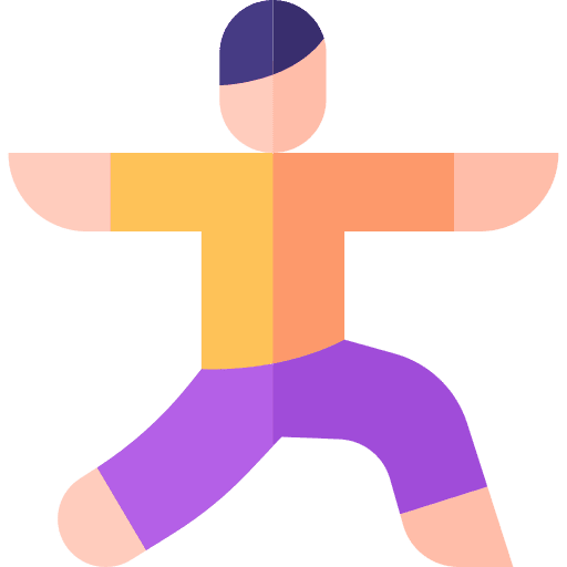 Yoga warrior relaxing aerobic icon