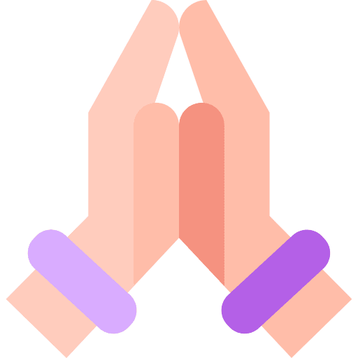 Namaste hands and gestures asian hinduist icon