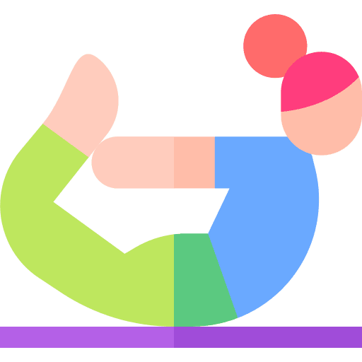 Yoga pose bow exercise wellness icon