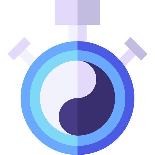 Yin yang stopwatch yoga meditation icon