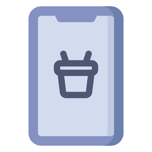 Mobile app tracking delivery box shopping basket icon Mobile app tracking delivery box shopping basket icon