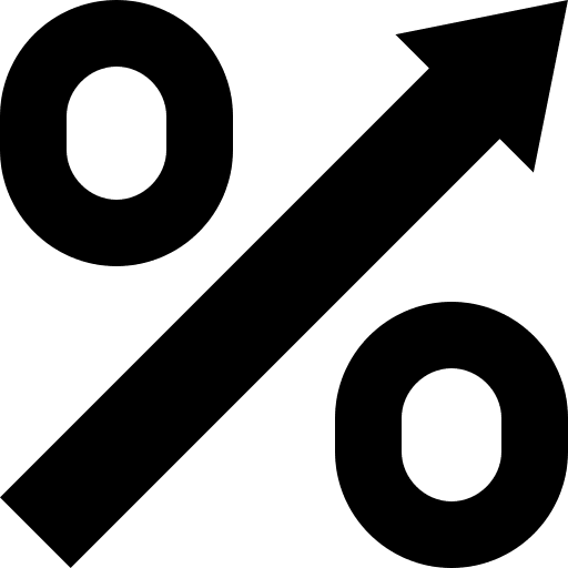 Increase profit margin increase arrow up icon