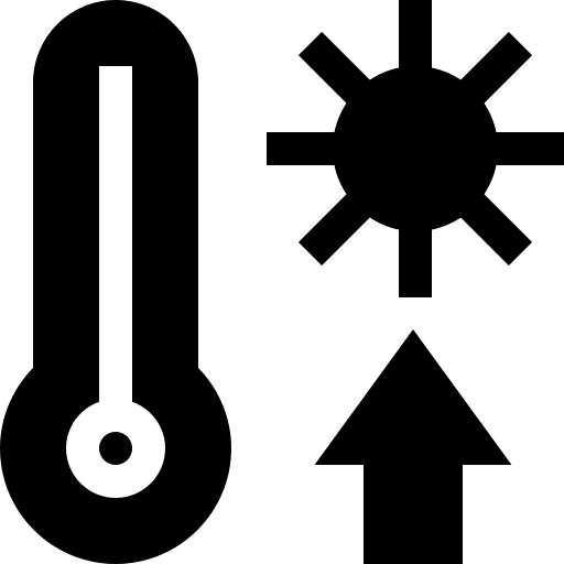Increase hot up arrow climate icon Increase hot up arrow climate icon