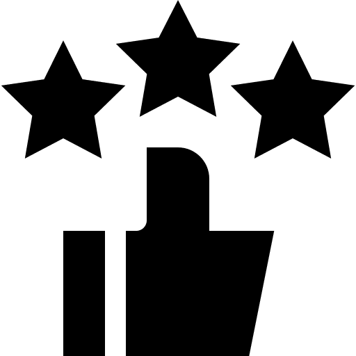 Thumbs up rating review stars icon Thumbs up rating review stars icon