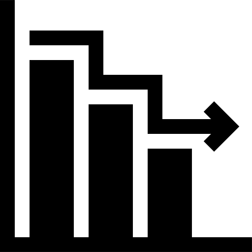 Decrease falling bar graph data analytics icon Decrease falling bar graph data analytics icon