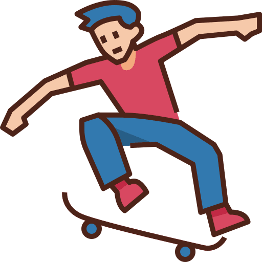 Skateboard sports and competition people skateboard icon