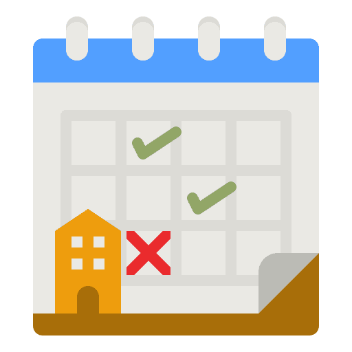 Booking calendar room bedroom icon
