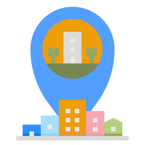 Location pointer placeholder map point building icon