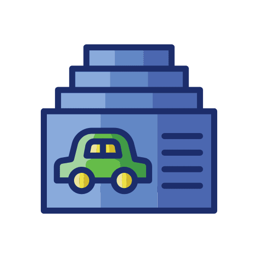 Cars database automobile driving icon