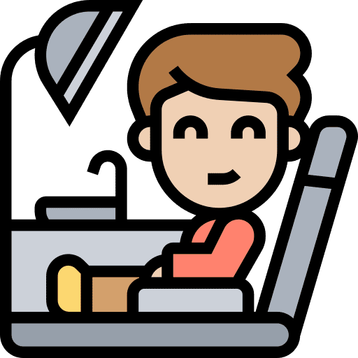 Dentist chair people dental care dentist tools icon