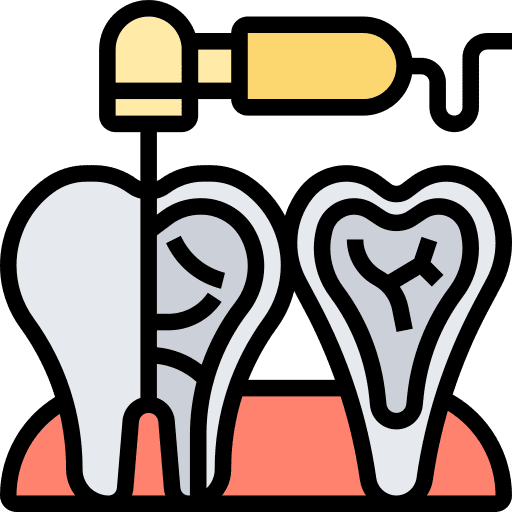 Endodontist tooth dental care healthcare and medical icon