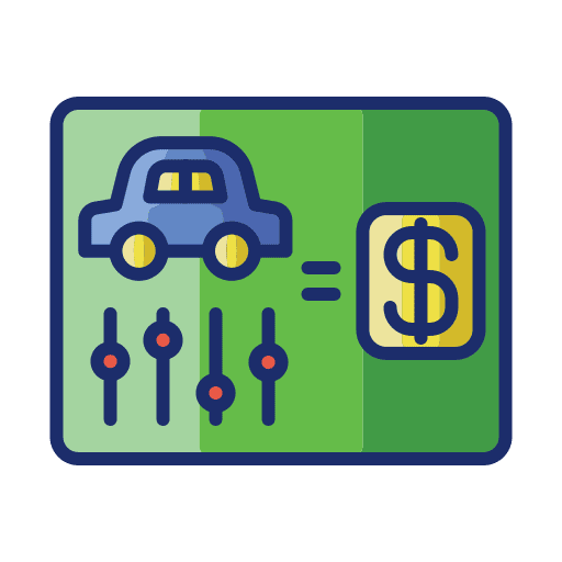 Value automotive car calculate icon Value automotive car calculate icon