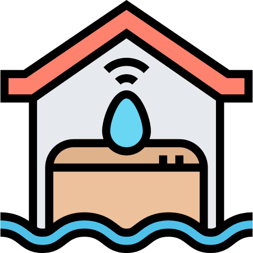 Flood sensor detector alarm smart home icon Flood sensor detector alarm smart home icon