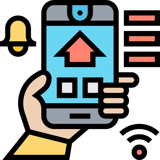 Mobile phone smart home electronics warning icon