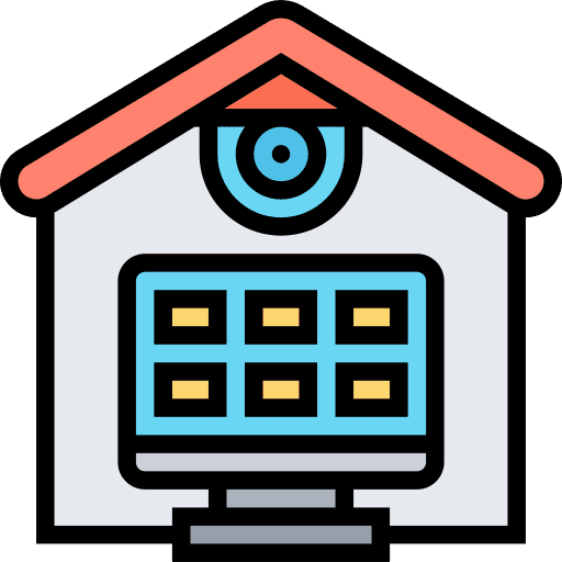Surveillance protection computer smart house icon