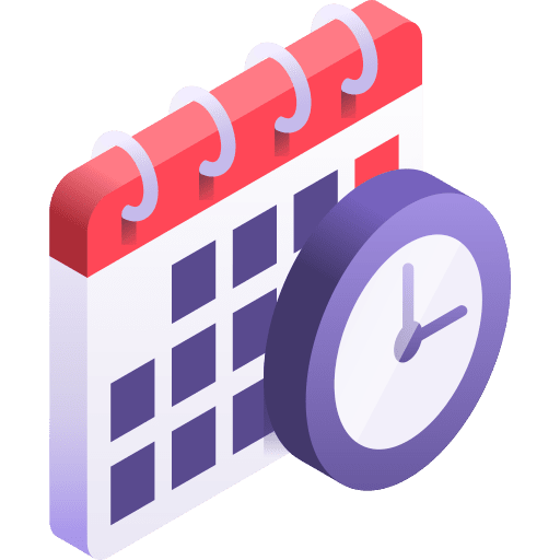 Schedule calendar isometric time icon