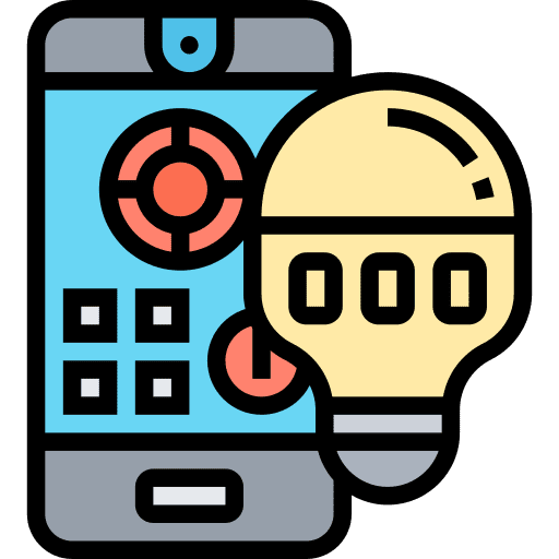 Smart lighting electronics internet of things smartphone icon Smart lighting electronics internet of things smartphone icon