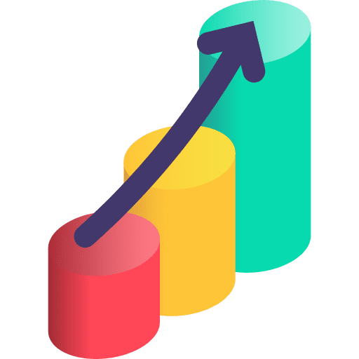 Growth increase graph business and finance icon