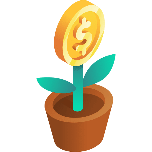 Money tree funding isometric economy icon