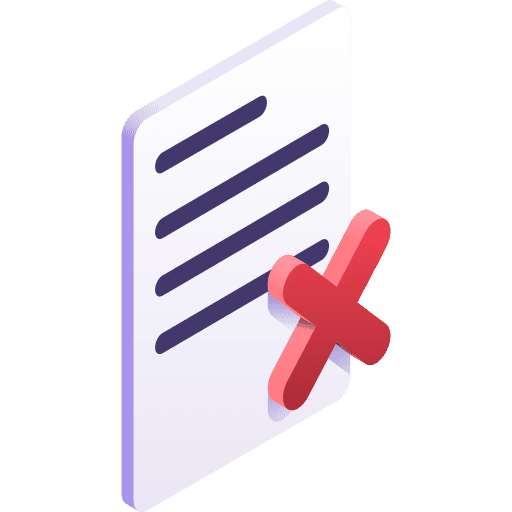 Rejected fail paper cancel icon