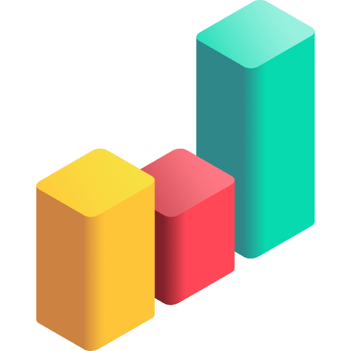 Chart statistics bar graph isometric icon