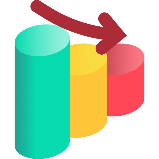 Loss graph down arrow loss icon