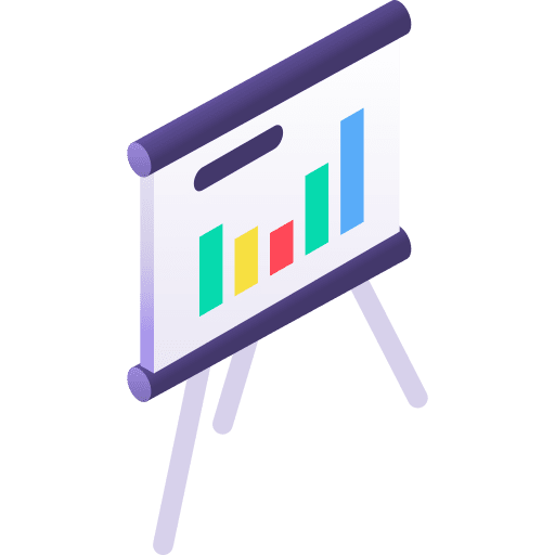 Presentation isometric business statistics icon