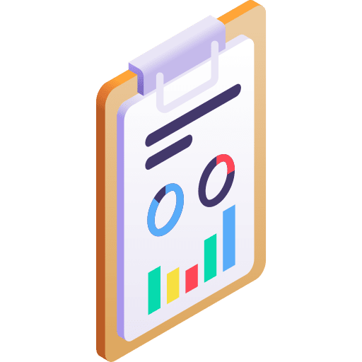 Report line bars isometric report icon